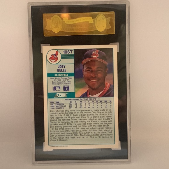 1989 Score Traded Joey Belle Albert Belle #106T Graded SGC MINT 96 (MISC3) - Picture 2 of 2